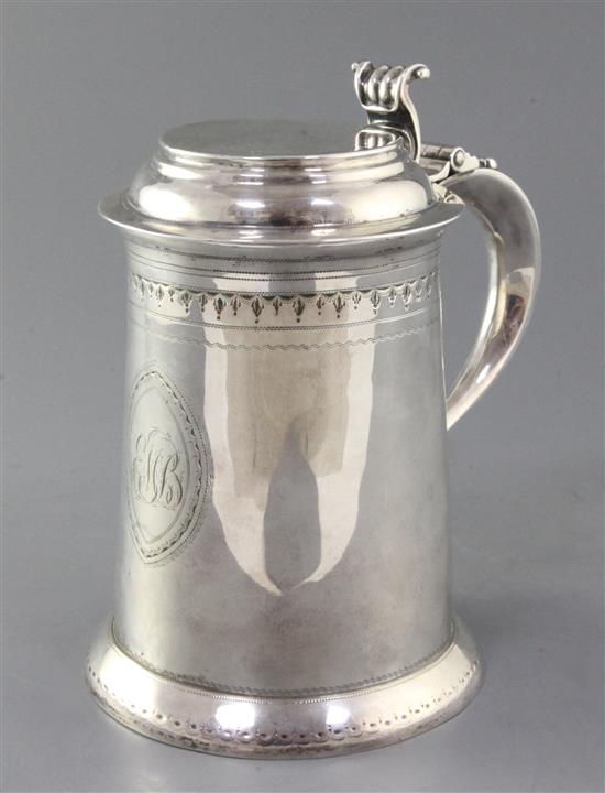 A George III silver tankard by William & James Priest, 25 oz.